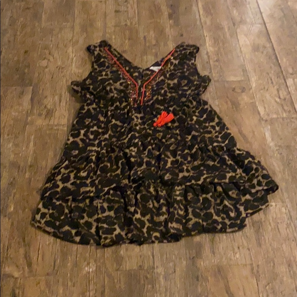 Cheetah blouse with jeweled embroidery